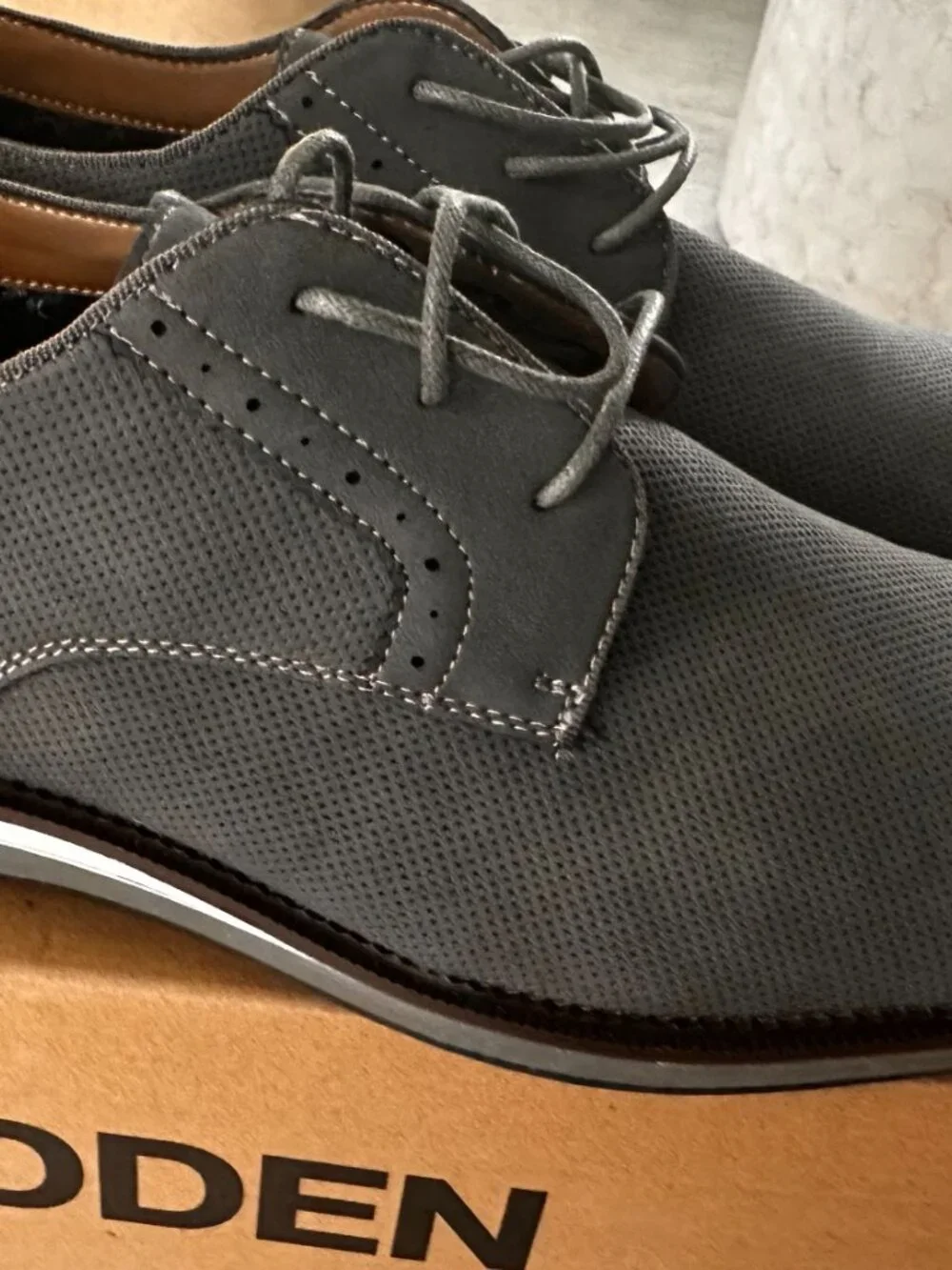 Madden Hoplik Men's Gray Suede Derby Dress Shoes Size 13 NIB